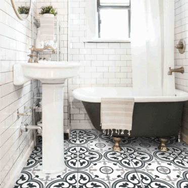 Porcelanato Gres Esmaltado Impresión Digital Aveiro 20x20 Blanco, Negro y Gris Mate