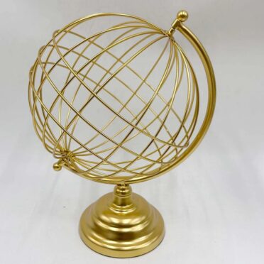 Globo Terráqueo Giratorio en Metal color Dorado