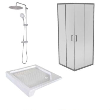 Pack Receptáculo 70x70, Mampara Esquina y Columna de Ducha