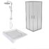 Pack Receptáculo 70x70, Mampara Esquina y Columna de Ducha