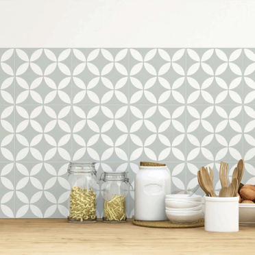 Porcelanato Gres Esmaltado Impresión Digital Venecia Deco 20x20 Blanco y Aqua Mate