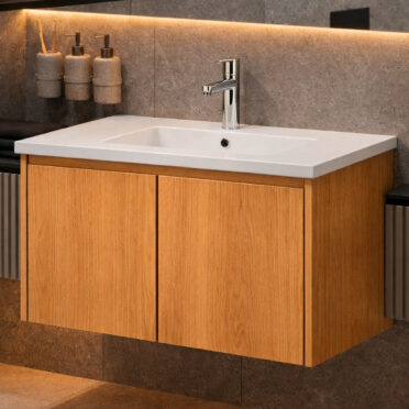 Mueble de Baño Rovere Suspendido Dos Puertas 60 cm ancho con Lavamanos Natural Urben