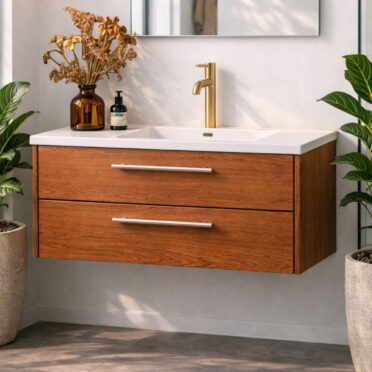 Mueble de Baño Aurora Suspendido Dos Cajones 80 cm ancho con Lavamanos Lenga Urben